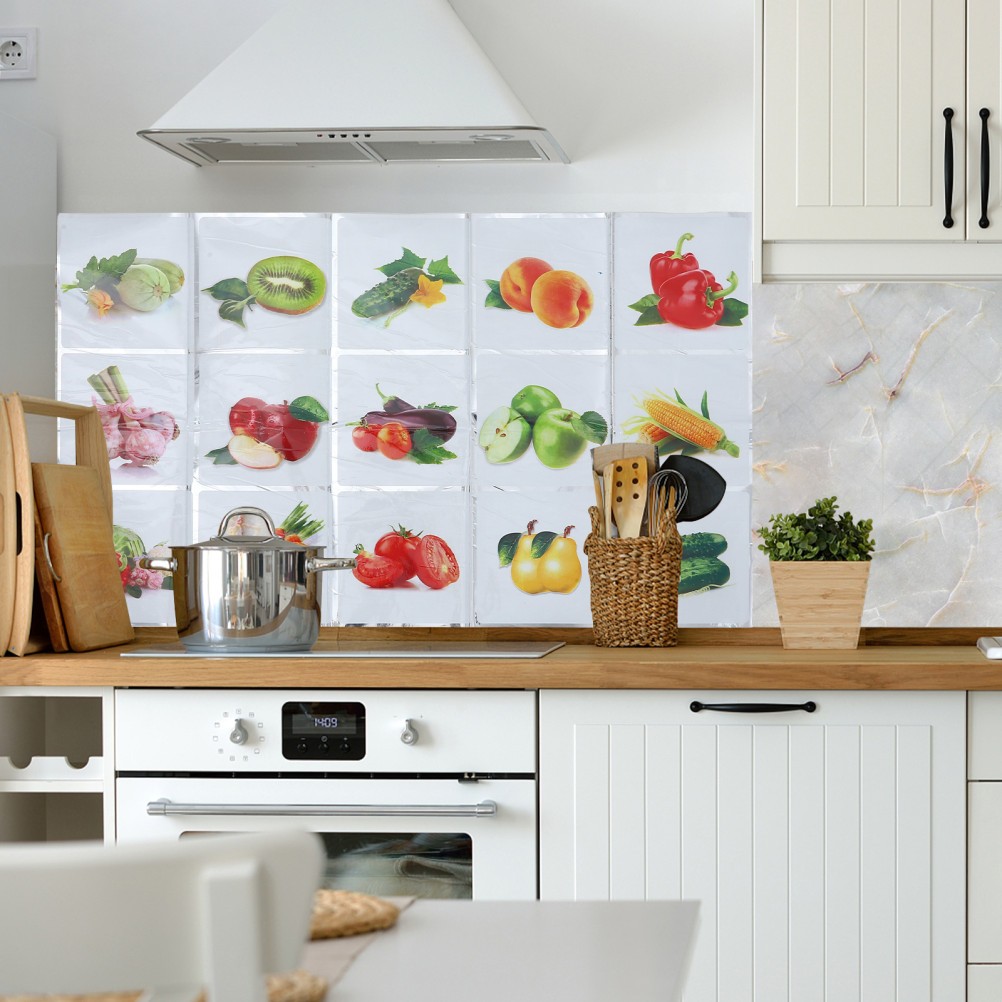 Reusable Multi Color Wall Decals Anti Oil Kitchen Wall Stickers Durable Design