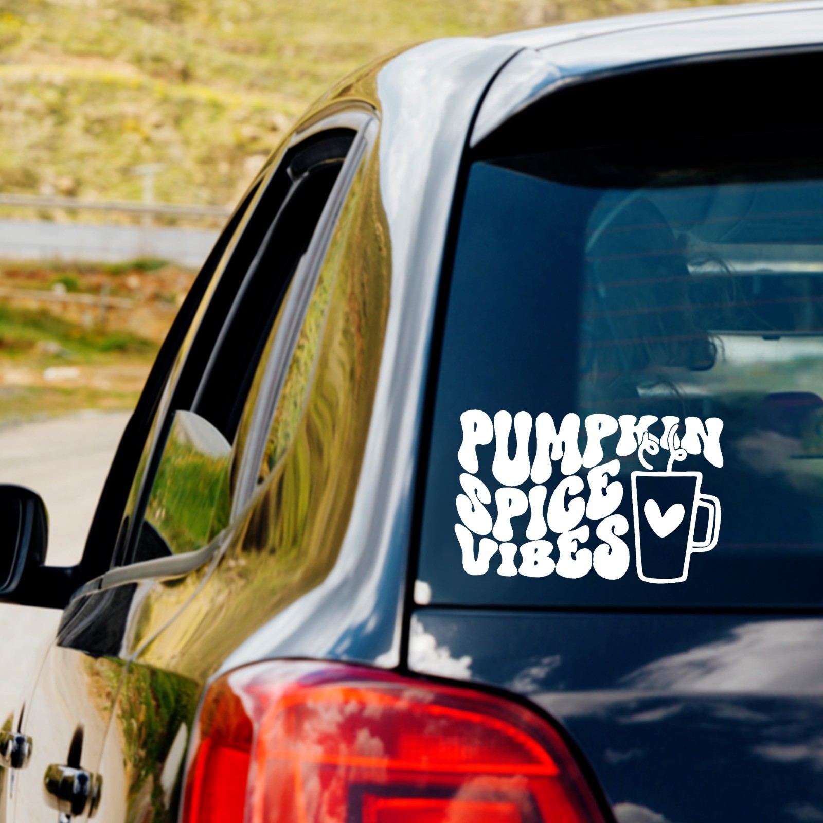 Pumpkin Spice Vibes Vinyl Decal Sticker mirror car truck Coffee Fall