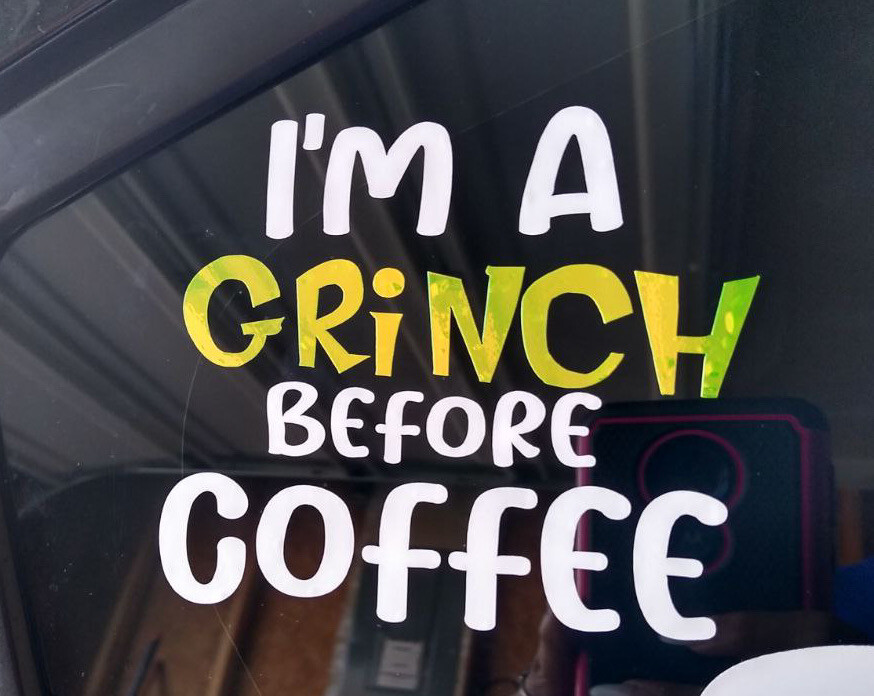 Christmas Decal Sticker Grinch Cup Car