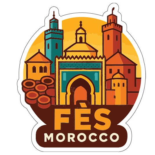 Fes Morocco Sticker Decal Vinyl Die-Cut City Skyline Landmark Design