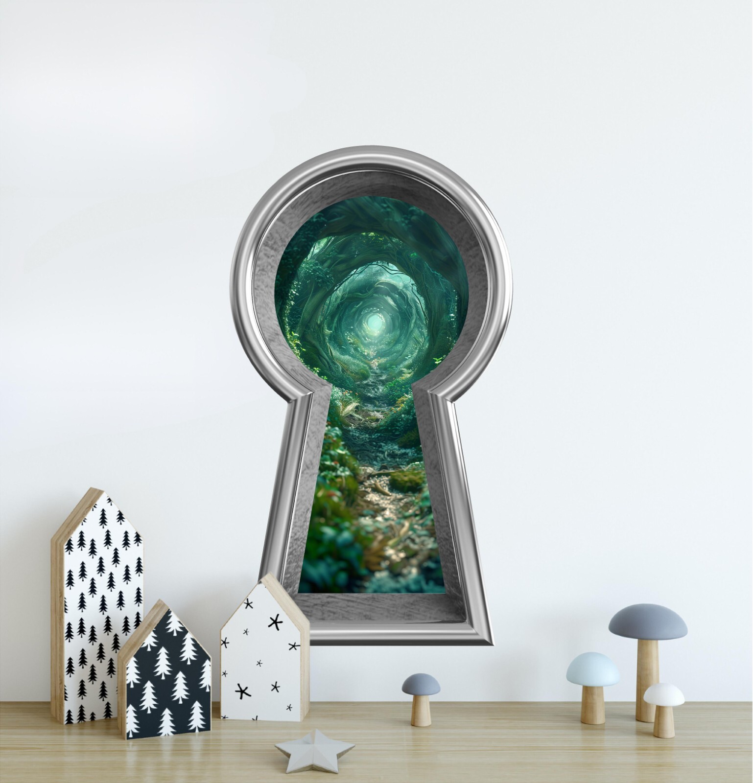 3D Keyhole Removable Wall Decal – Path Through The Rabbit Hole