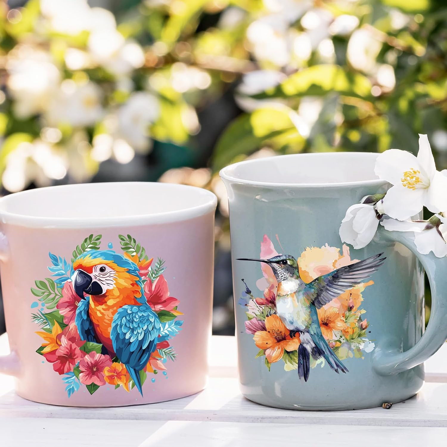 Transfer UV DTF Decals – 20 Sheets Vintage Birds UV DTF Cup Wraps for 16 oz Glas