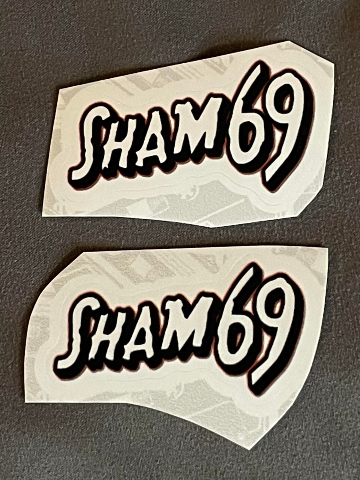 Lot (2) SHAM 69 Band 1 1/4″ x 2 1/4″ Logo STICKERS Black Red FAST! FREE SHIP!