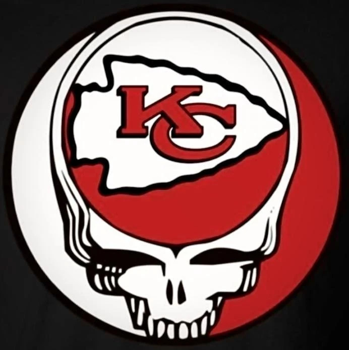 🌹⚡️GRATEFUL DEAD Kansas City Chiefs Stealie Sticker NEW Measures 3″ x 3″ ⚡️🌹