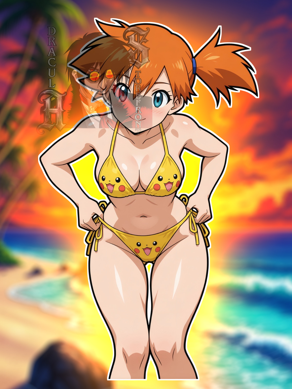 Adult Anime Waifu Pokemon Misty/ Kasumi 6″ Vinyl Sticker