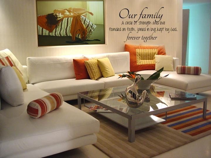 OUR FAMILY CIRCLE Wall Art Vinyl Decal Lettering Words Stencil Sticker Quote 24″