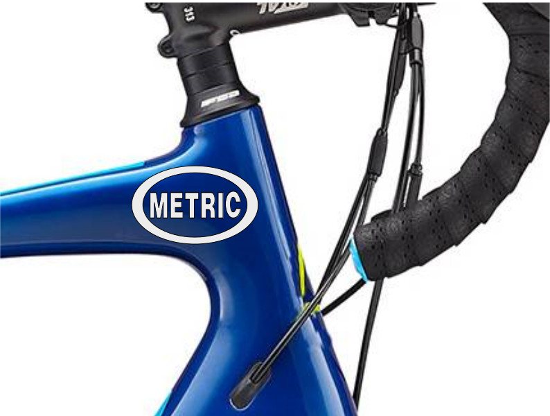 Bicycle Cycling Decal METRIC CENTURY 62 Miles Road Race Bike Helmet Chainstay