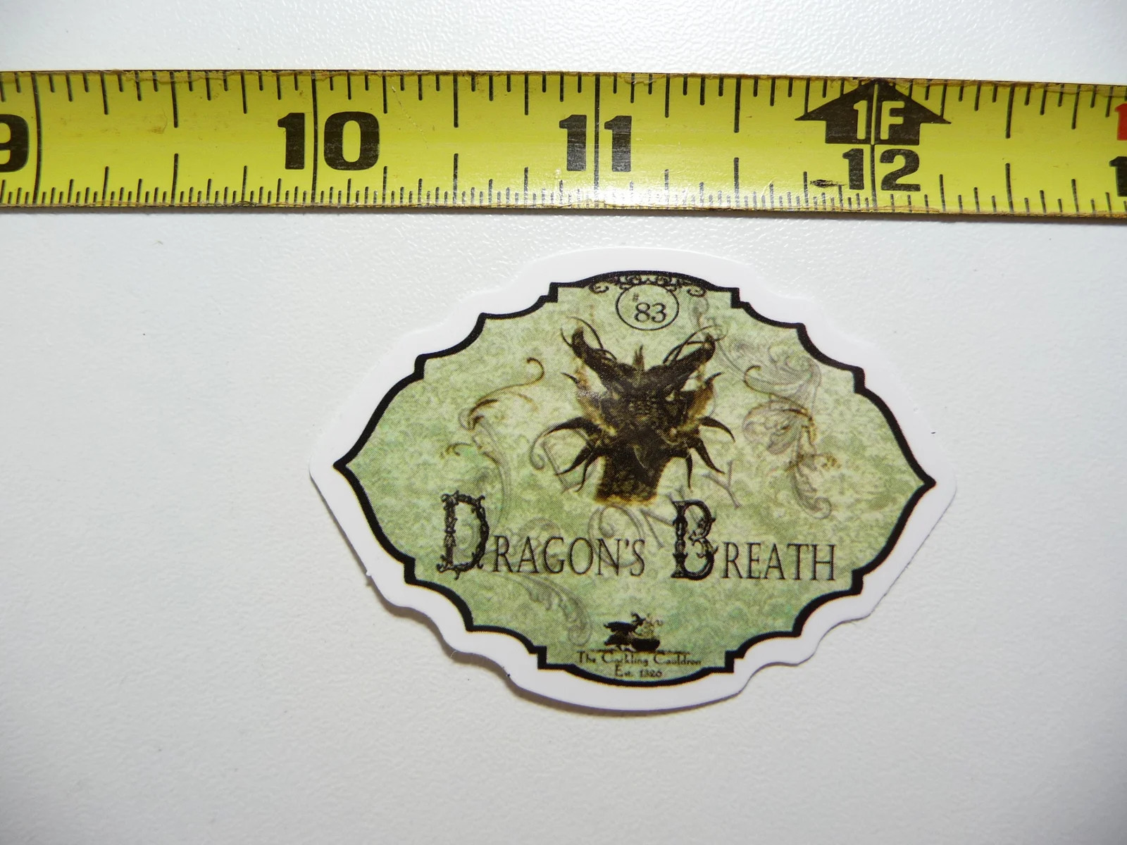 DRAGON’S BREATH SMALL STICKER DECAL WITCHCRAFT POTION SPELL WITCH GOTH FUNNY