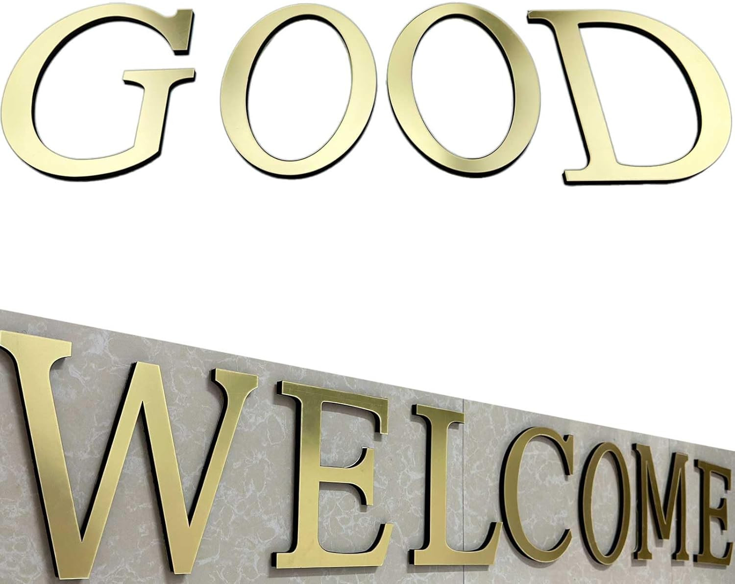 Large 3D Raised Letter Wall Stickers, 20Cm 7.87Inch Acrylic Alphabet Decals, Sel
