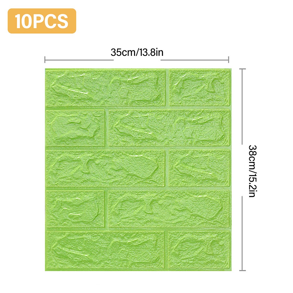 10pc 3D Foam Brick Stone Wall Panels Marbing Wallpaper Self Adhesive Waterproof
