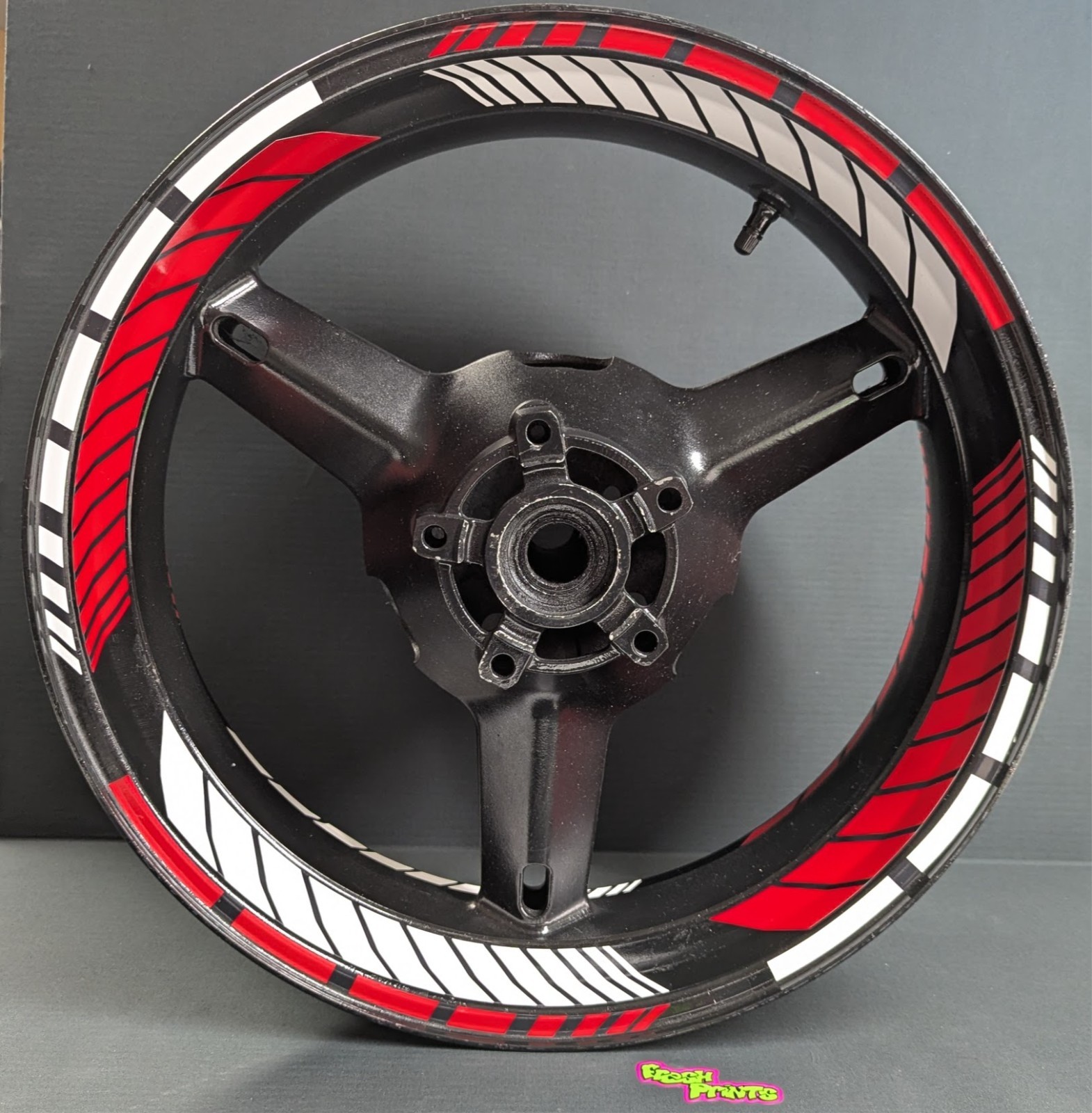 RED & WHITE Wheel Wrap Rim Stripes Inner Decals Tape Stickers for Kawasaki ZX10R