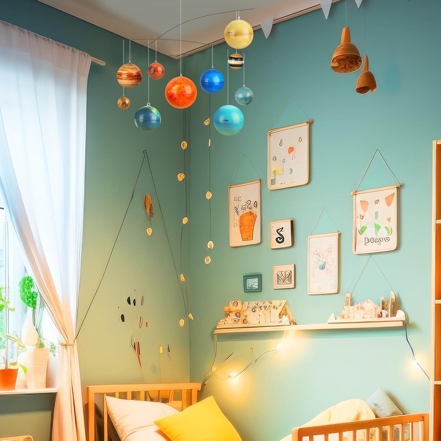 3D Solar System Mobile Hanging Planets Solar System Decor Education… Fast Ship