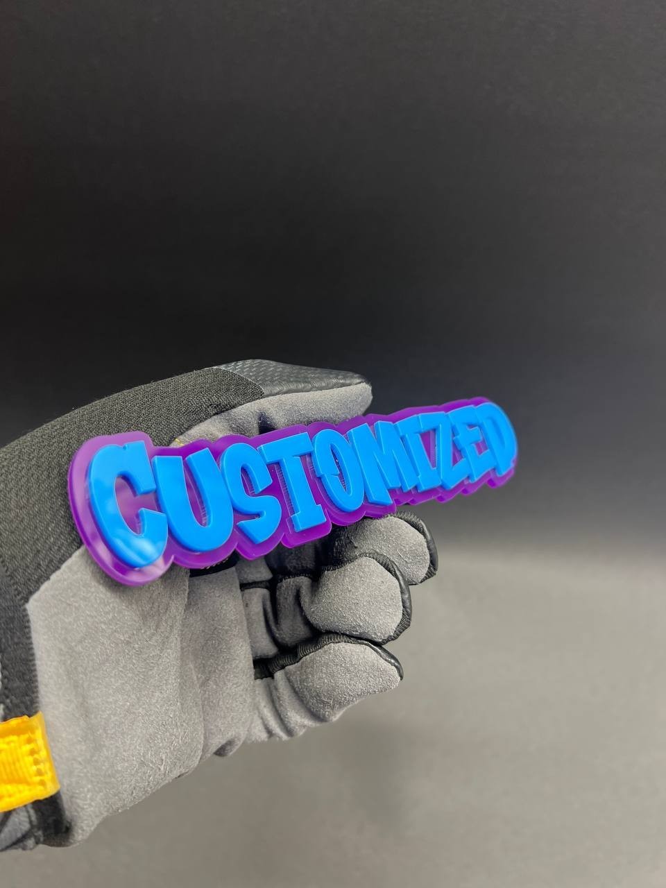 1X Custom Graffiti Font Acrylic Emblem Multicolor Personalized Car text Badge