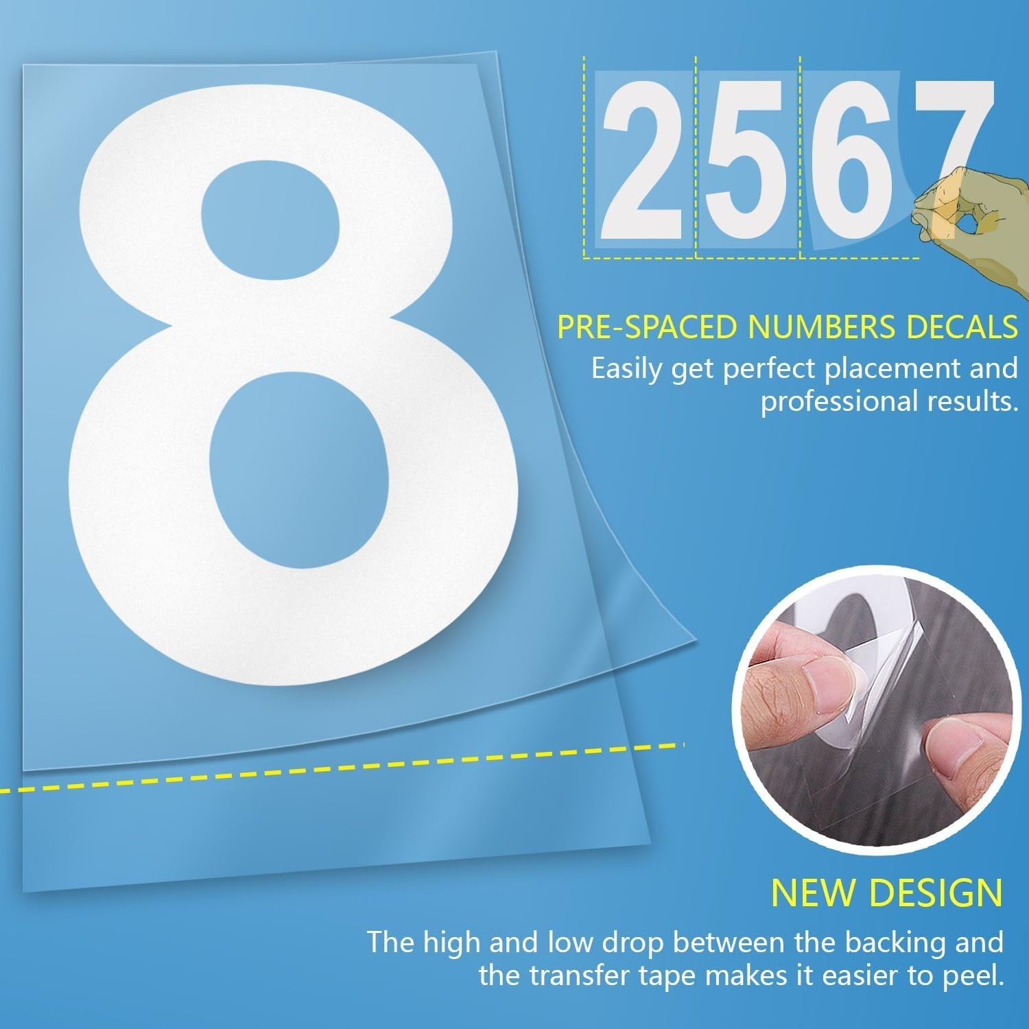 Reflective Mailbox Numbers Sticker Decal Die Cut Classic Style Vinyl Waterpro…
