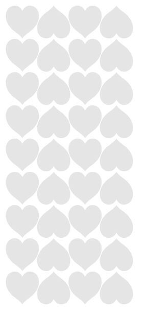 Light Grey Heart Hearts Stickers Sticker 1″ DC20-072