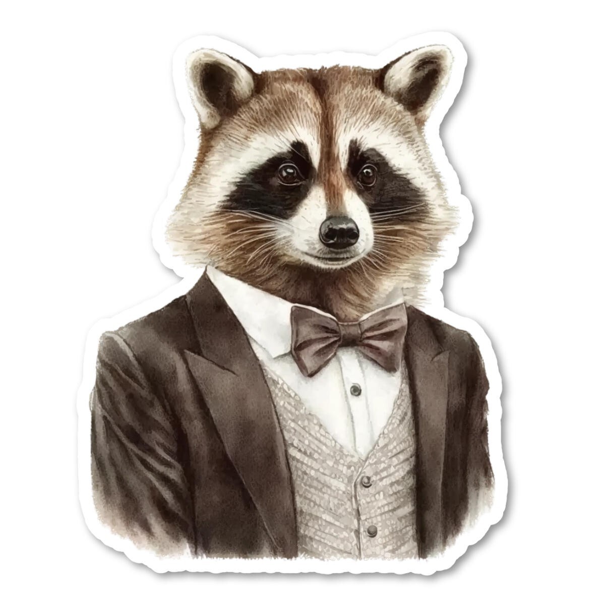 Raccoon Vinyl Sticker, Water Resistant, Water Bottle, Laptop, Indoor use 2 sizes