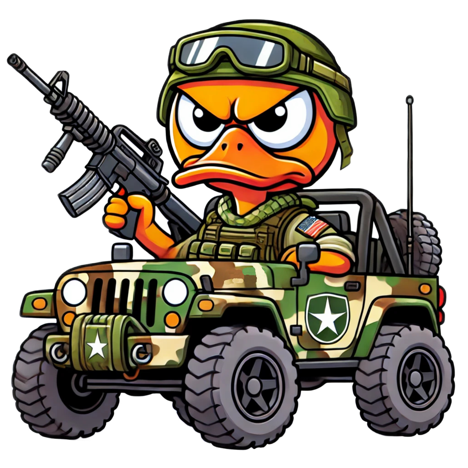 Army Rubber Ducky Military Off Road 4×4 Vehicle Vinyl Sticker Decal