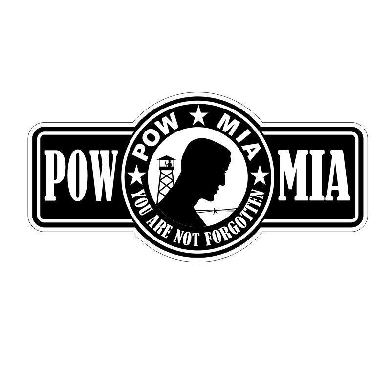 POW MIA Hard Hat Sticker Decal