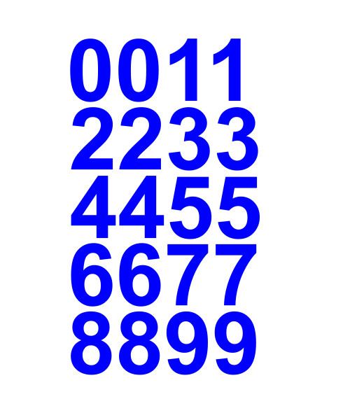 1.5″ Inch Premium Mailbox Number Vinyl Decal Sticker Sheet (Blue)