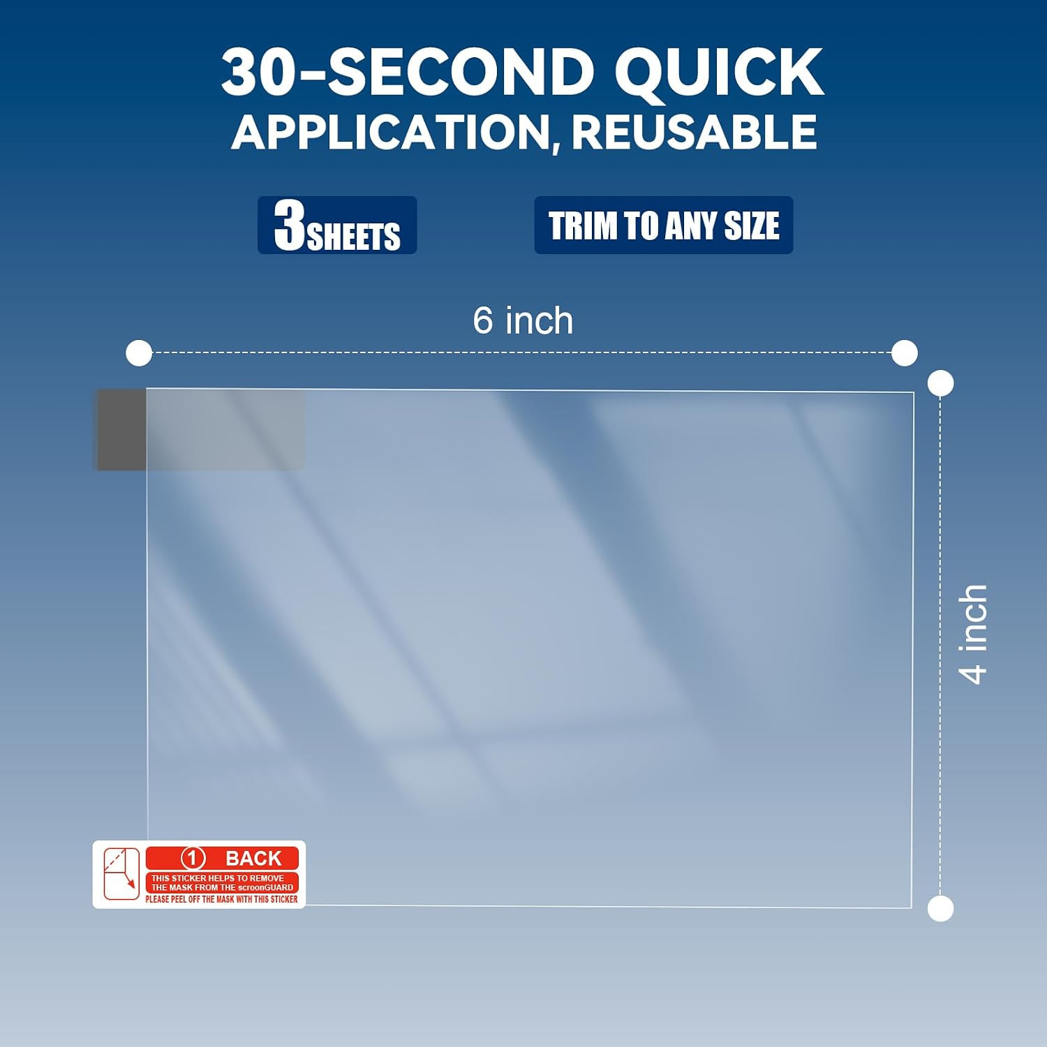 Windshield Sticker Protector Sheets, 3 Pack – 4″×6″ Heat-Resistant Static Cling