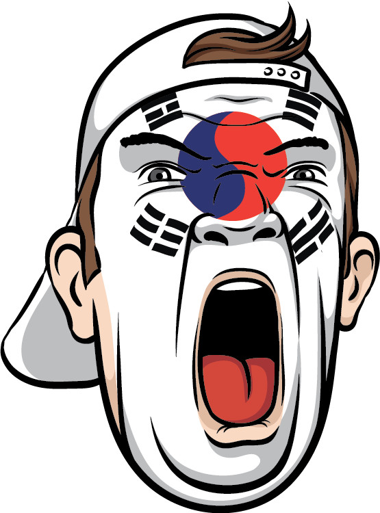 Korea Football Fan With National Flag Car Bumper Sticker Decal