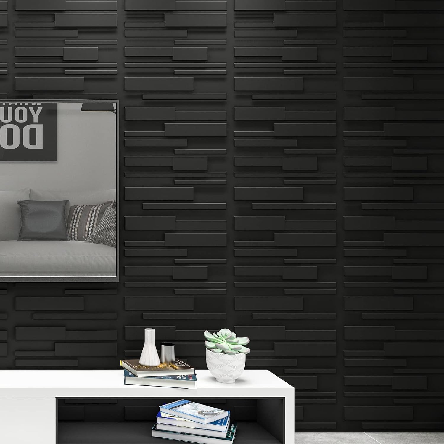 Decorative 3D Wall Panels 12 Pack 19.7″ x 19.7″ Creative Wall Panel Indoor