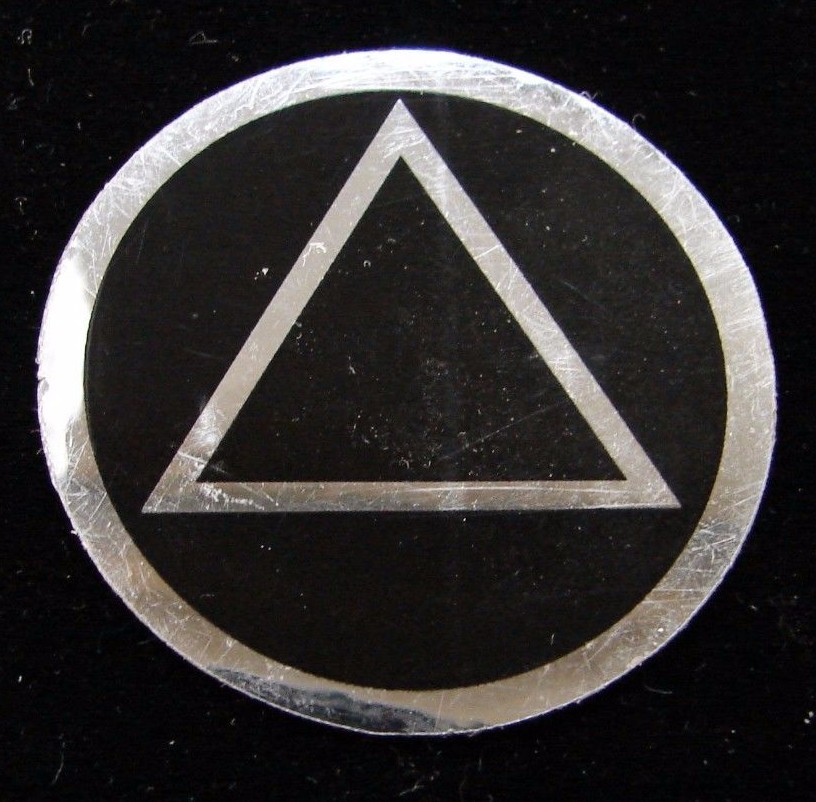 Alcoholics Anonymous AA Symbol Decal 3″ Round Window Bumper Sticker Sober Token