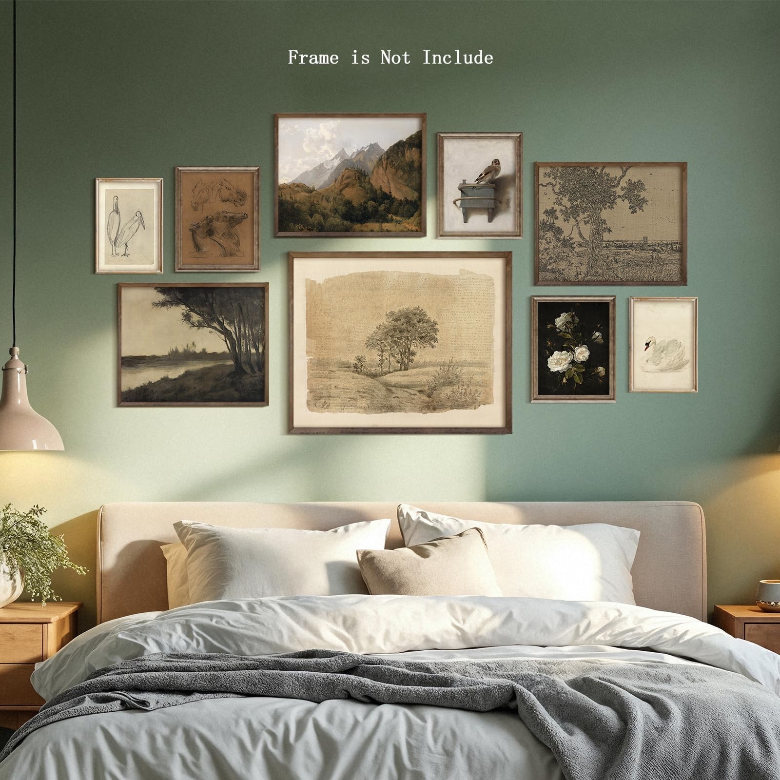 9Pcs Vintage Gallery Wall Art Decor Prints Neutral Farmhouse Wall Decor Natur…