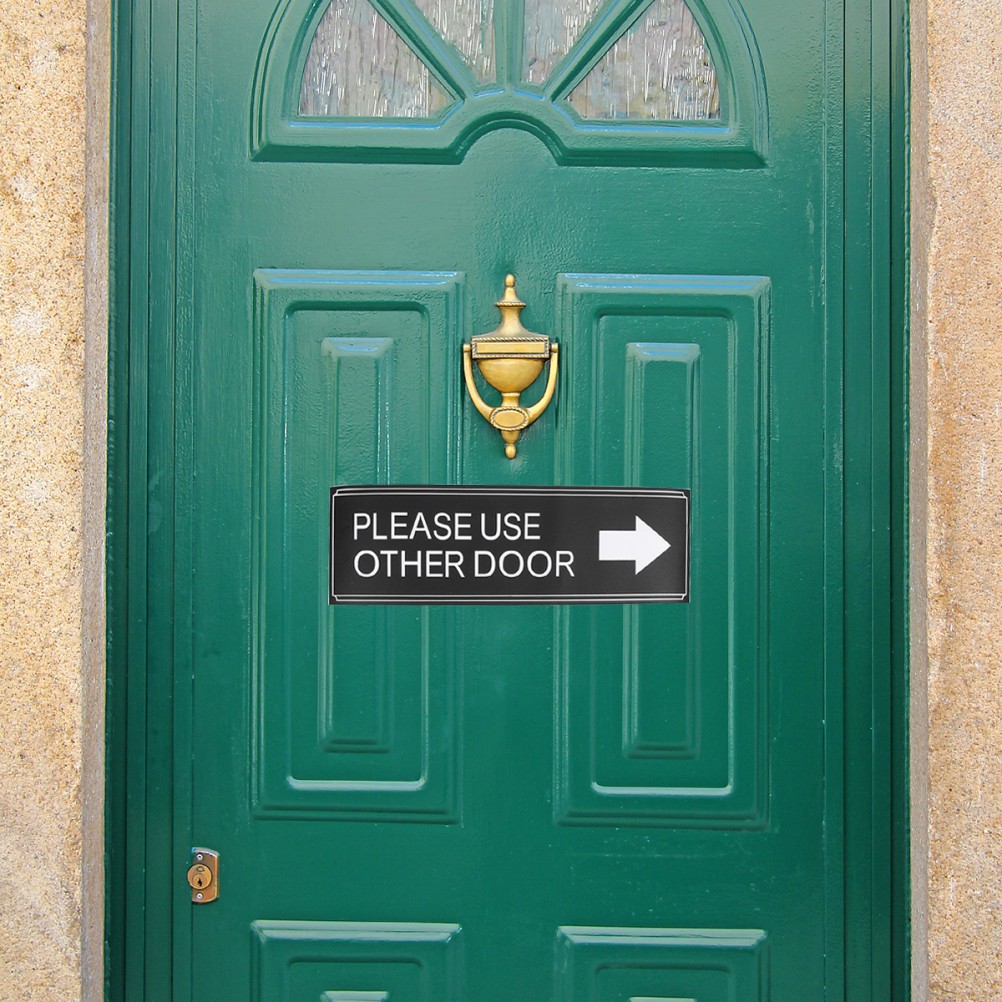 PVC Material 6Pcs Door Decor Please Use Other Door Sign Stickers for Indoor Use