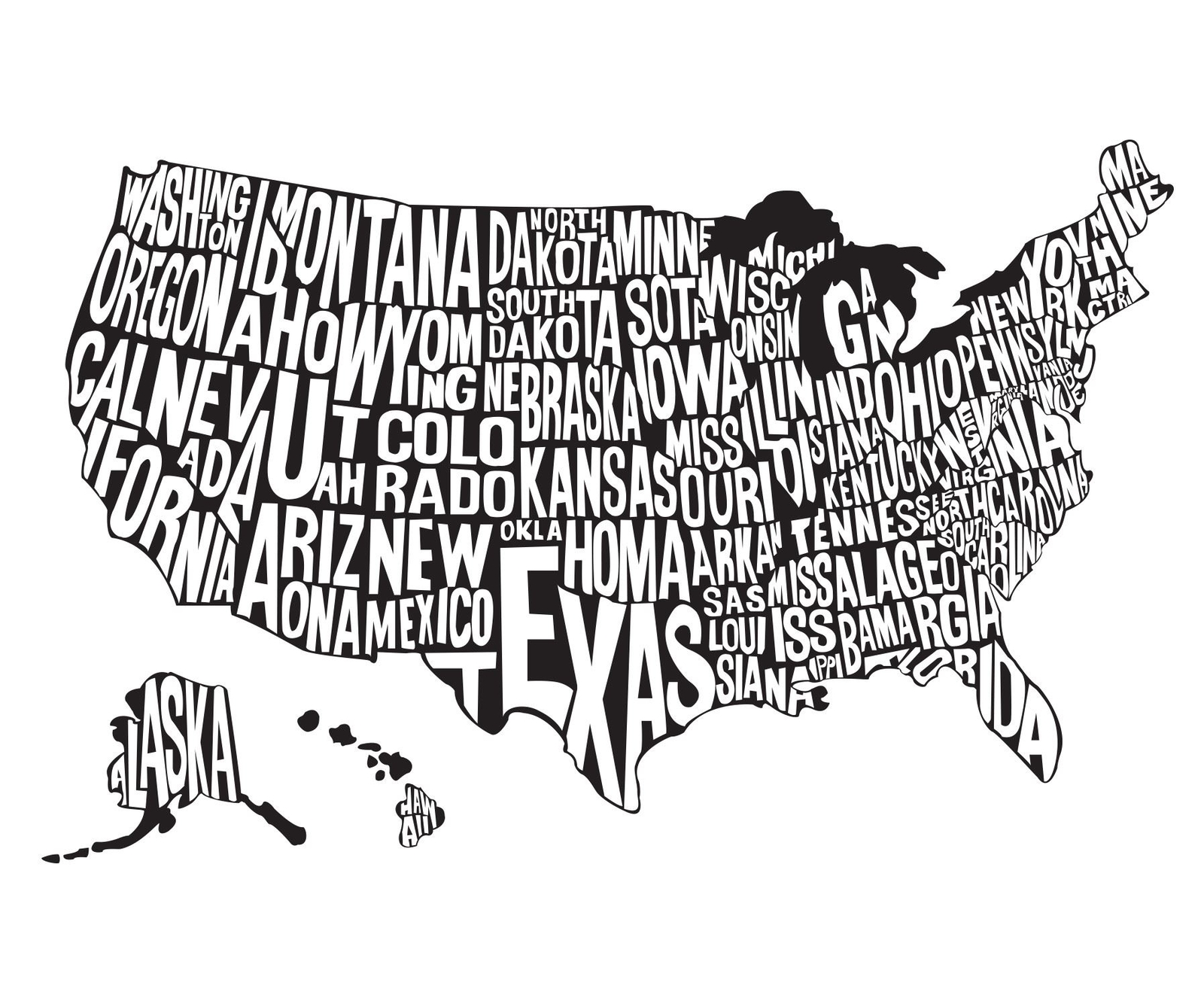 USA Map. United States of America Map wall decal. Office Wall Decor. Kid’s Room.