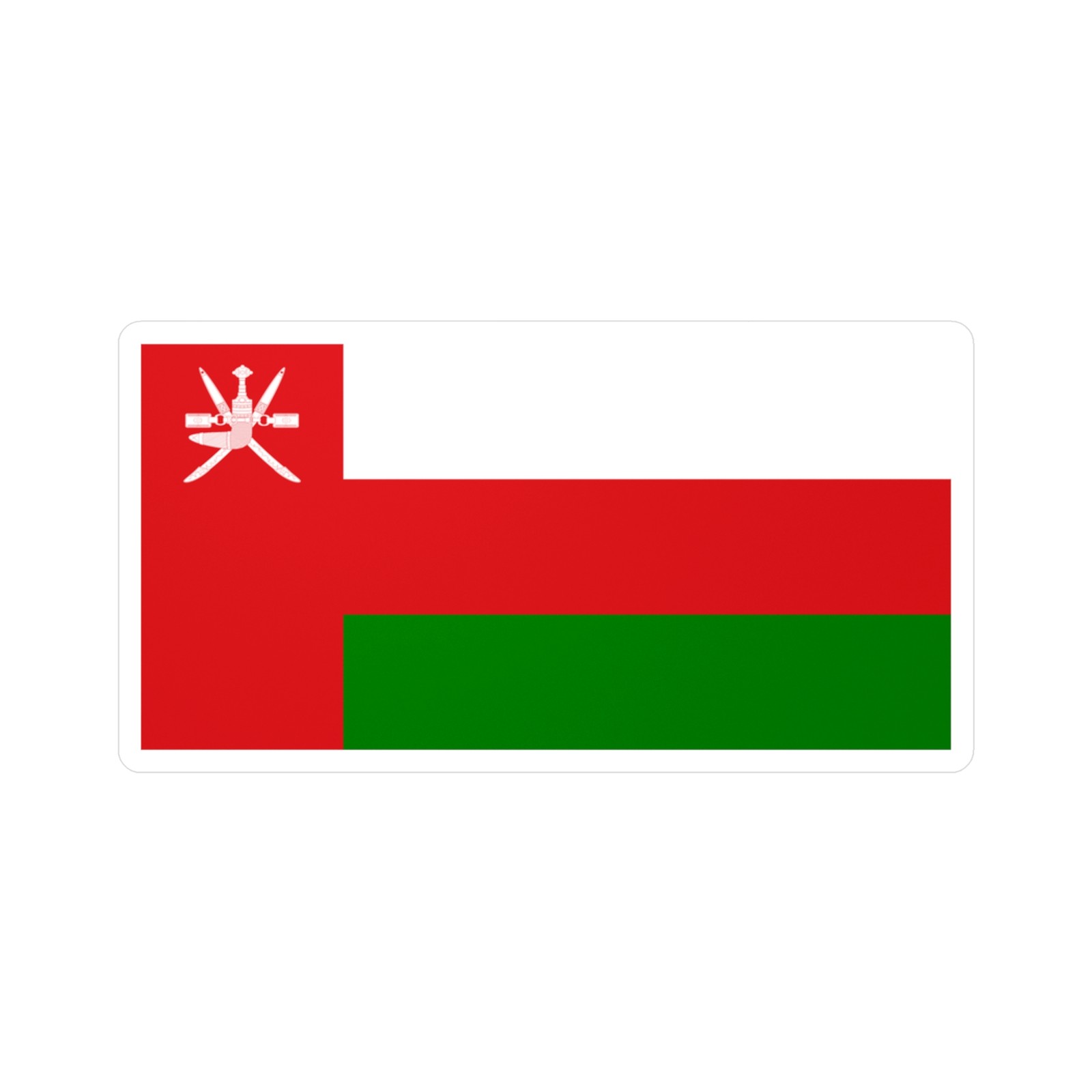 Pegatina Bandera Omán, Vinilo de Alta Calidad, Sticker Omán, Asia, Flag, Arabic