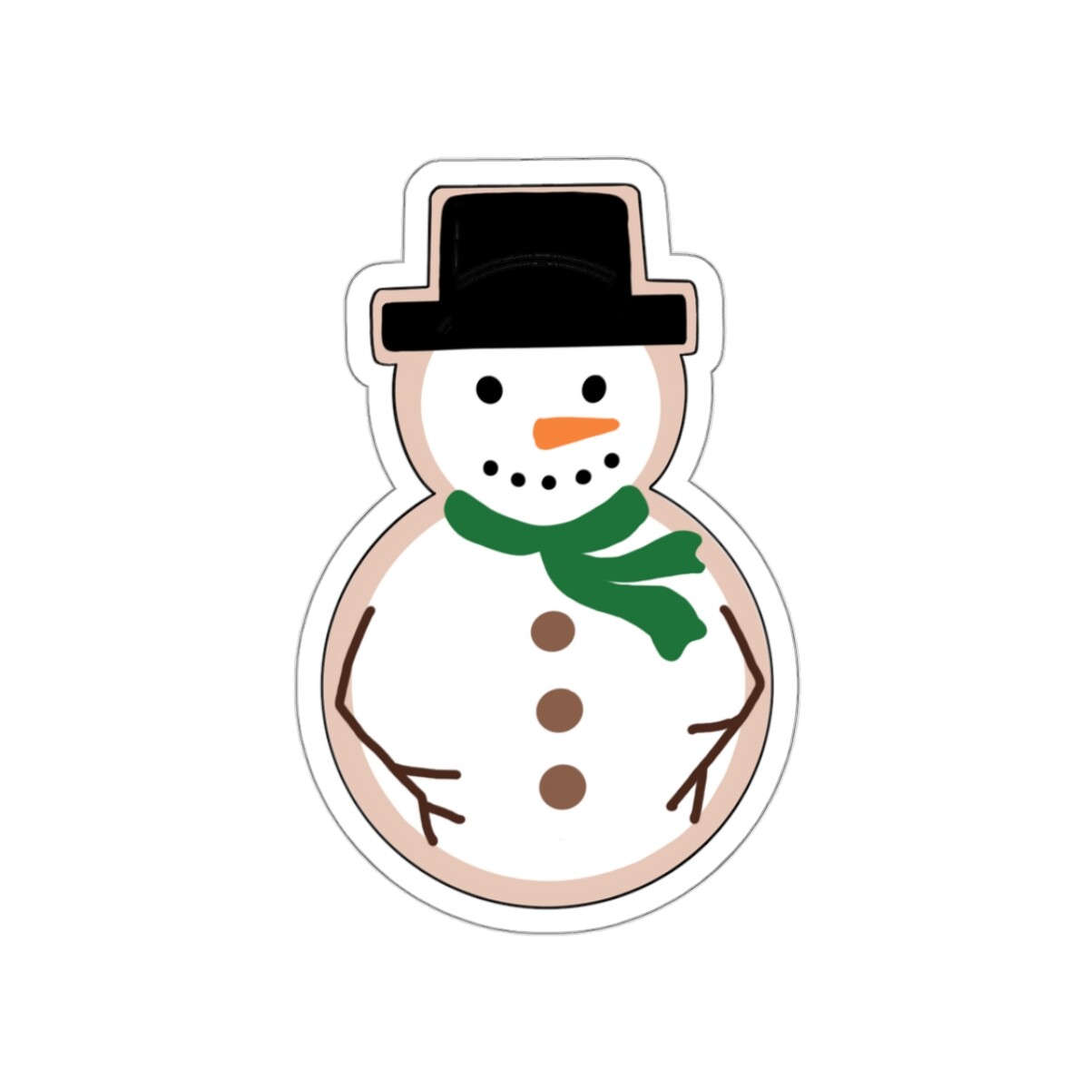 “Sweet Snowman Cookie” Illustration Kiss-Cut Christmas Dessert Vinyl Stickers