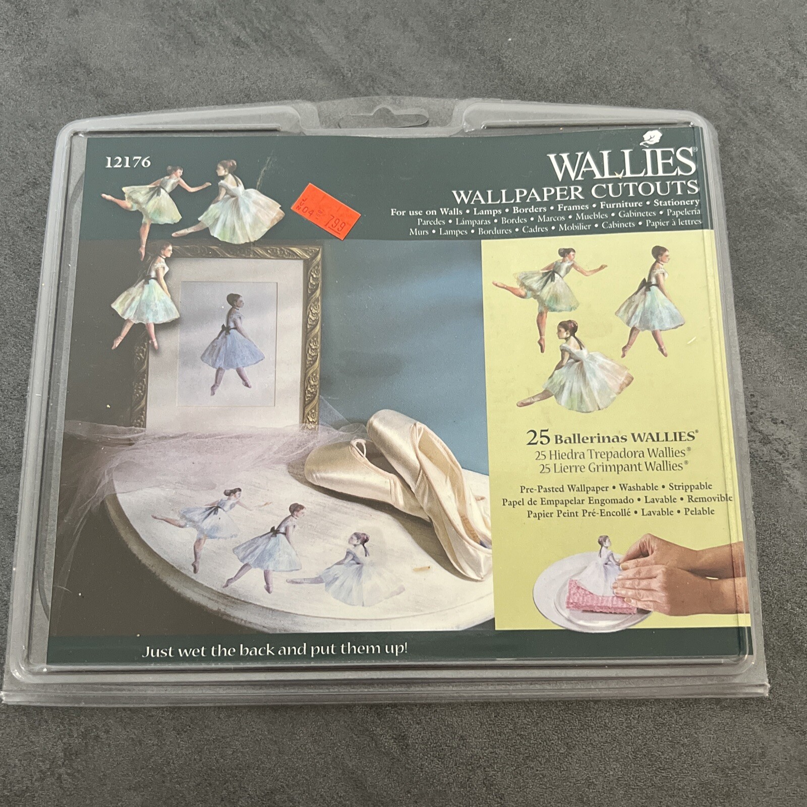 NEW Wallies Vinyl Wallpaper Cutouts 25 Ballerinas 5″ Pre-Pasted Washable #12176