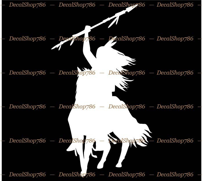 Native American Indian Warrior on Horse – Car Vinyl Die-Cut Peel N’ Stick Decals