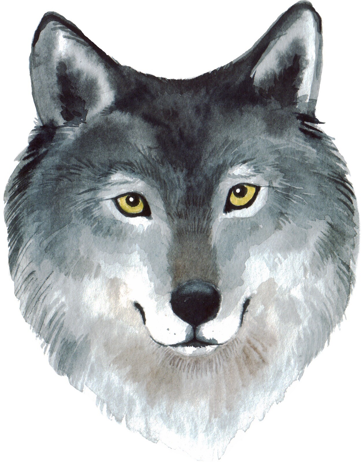 Grey Wolf Phone Sticker (2 inch) Howl Watercolor Howl Outdoors Woods
