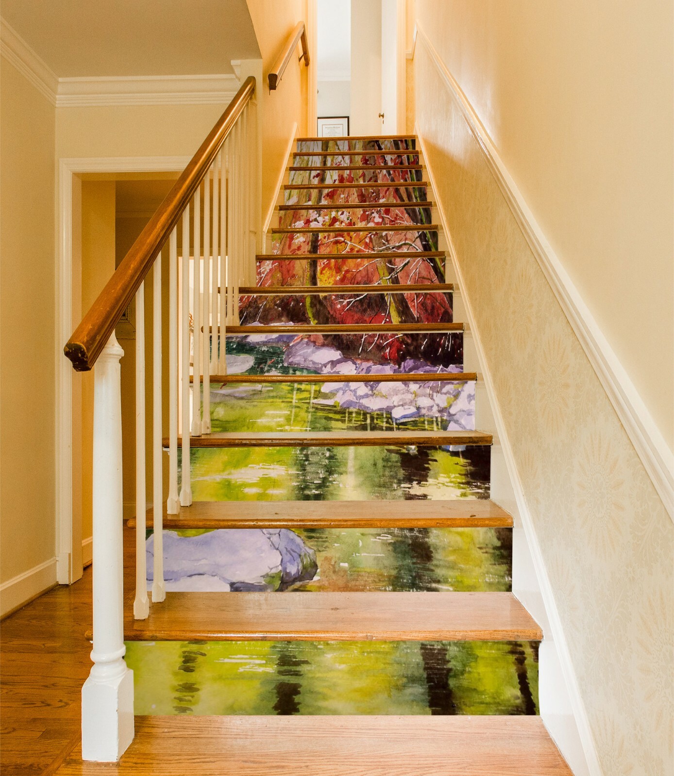 3D Oil Painting ZHU992 Stair Risers Decoration Photo Mural Vinyl Wallpaper Amy