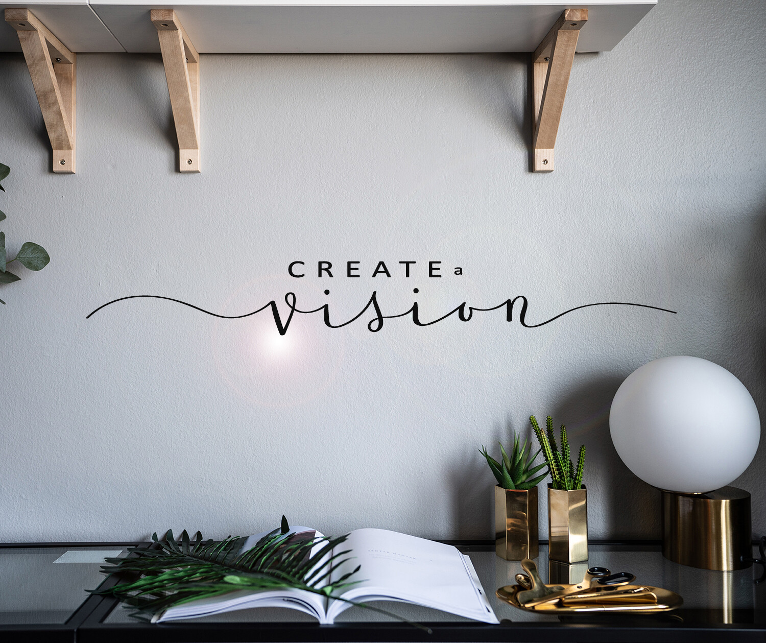Vinyl Wall Decal Inspiring Quote Create Vision Stickers 28.5 in x 3.5 in gz031
