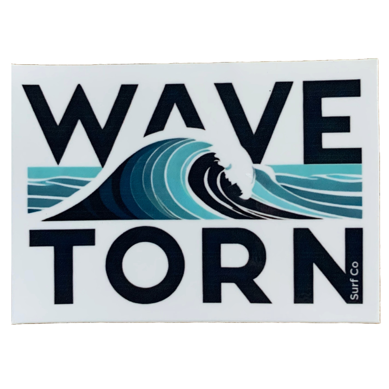 Wave Torn Surf Co. Sticker – Beach Surfing Surf Shop Vinyl Decal 3.5″ x 2.5″
