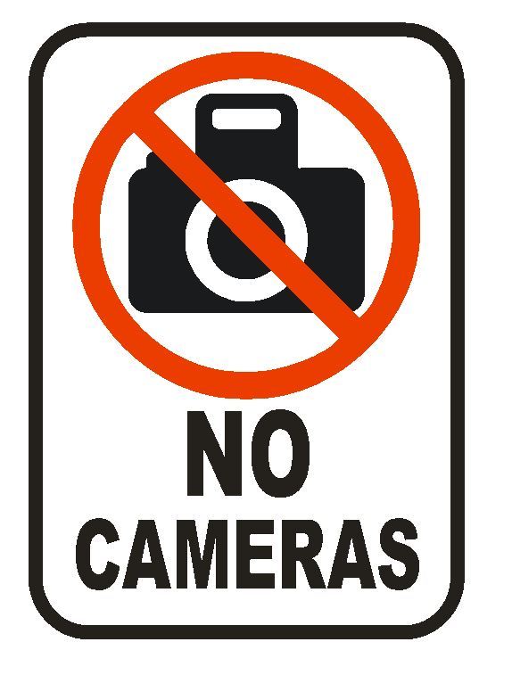 No Cameras Sticker Safety Decal Label D858