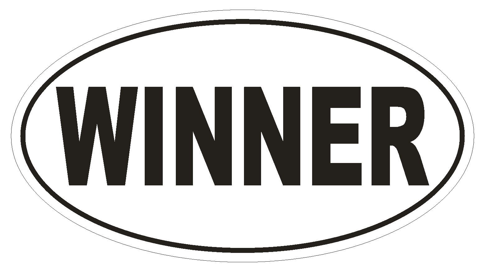 WINNER Oval Bumper Sticker or Helmet Sticker D1847 Euro Oval