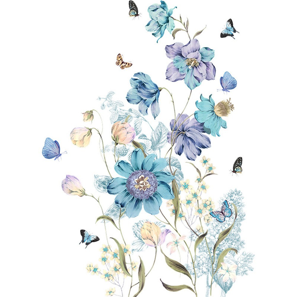 Flowers Wall Sticker Bedroom Living Room Decal Self-Adhesive Wall Mural Decor