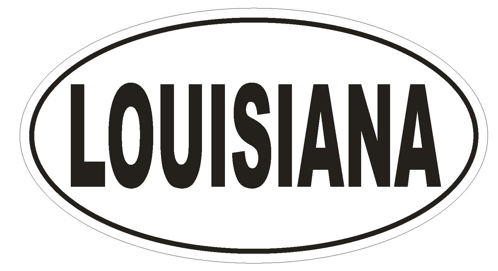 Louisiana Oval Bumper Sticker or Helmet Sticker D2334 State Euro Oval
