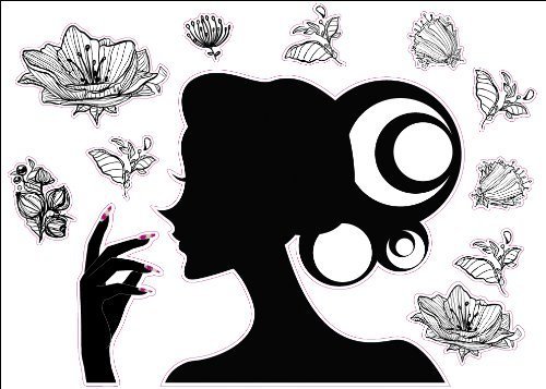 Pre-Cut Reusable Nail Design Artwork Decor Wall Sticker Decal 15″W X 23″H