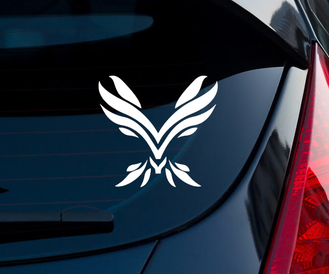 Conclave Teshin Warframe Matte White Indoor/Outdoor Vinyl Decal 3″x2.8″