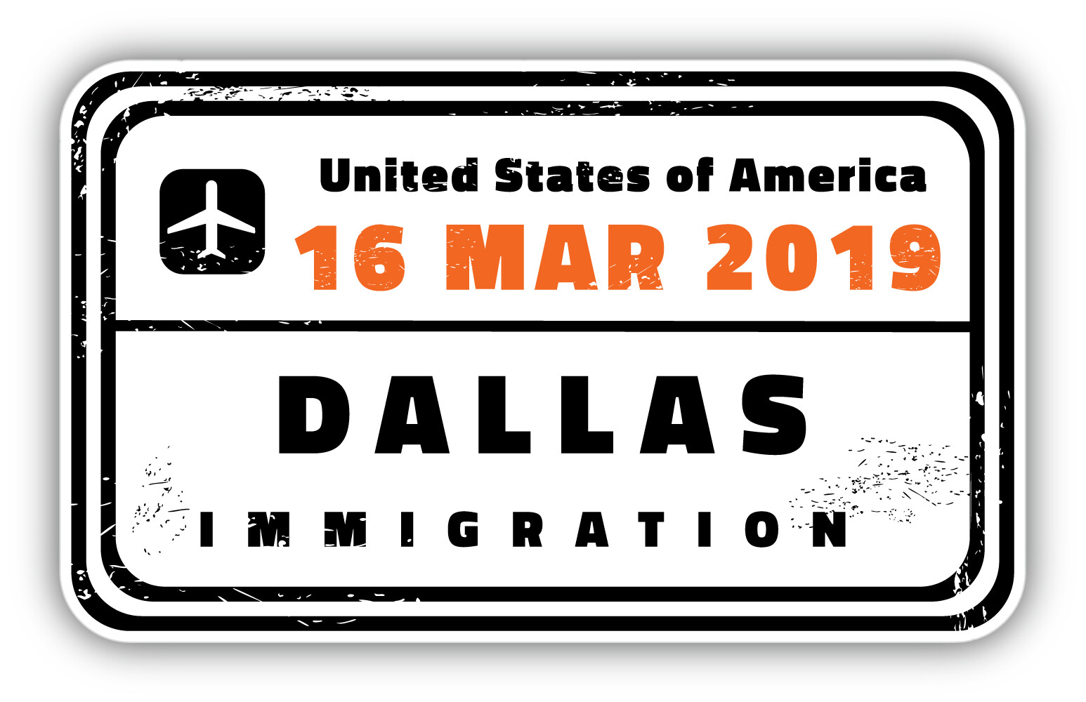 Dallas City USA Retro Vintage Immigration Vinyl Sticker Bumper Decal