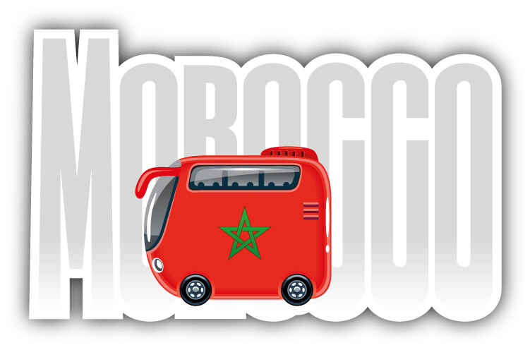Morocco Flag Bus Travel Car Bumper Sticker Decal