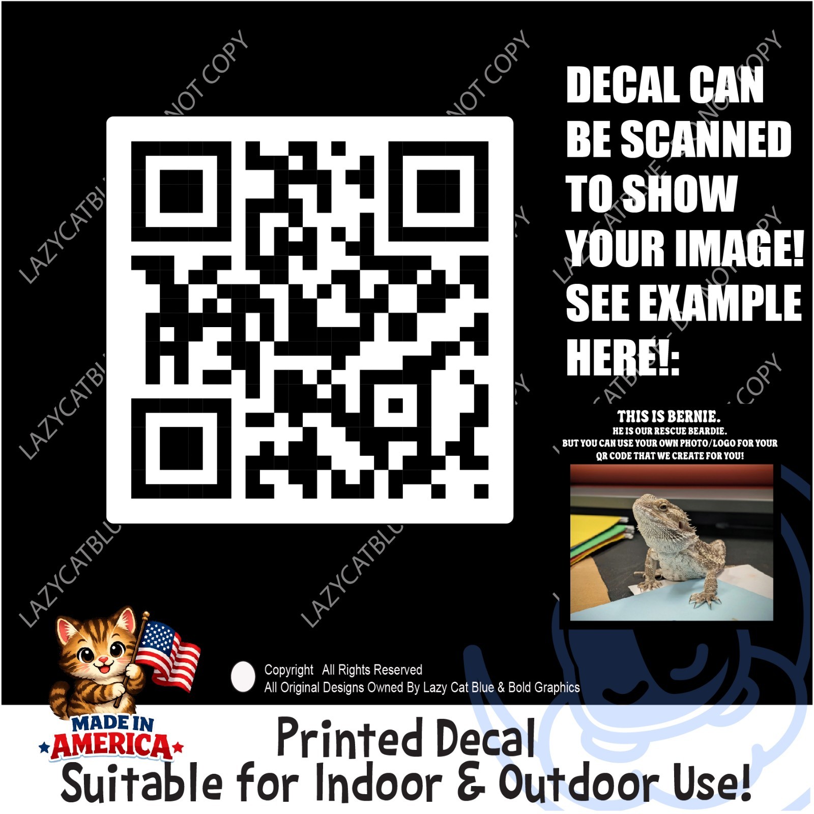 Custom QR Code Decal Sticker Link to YOUR PHOTO Advertise Fun Picture Share Scan