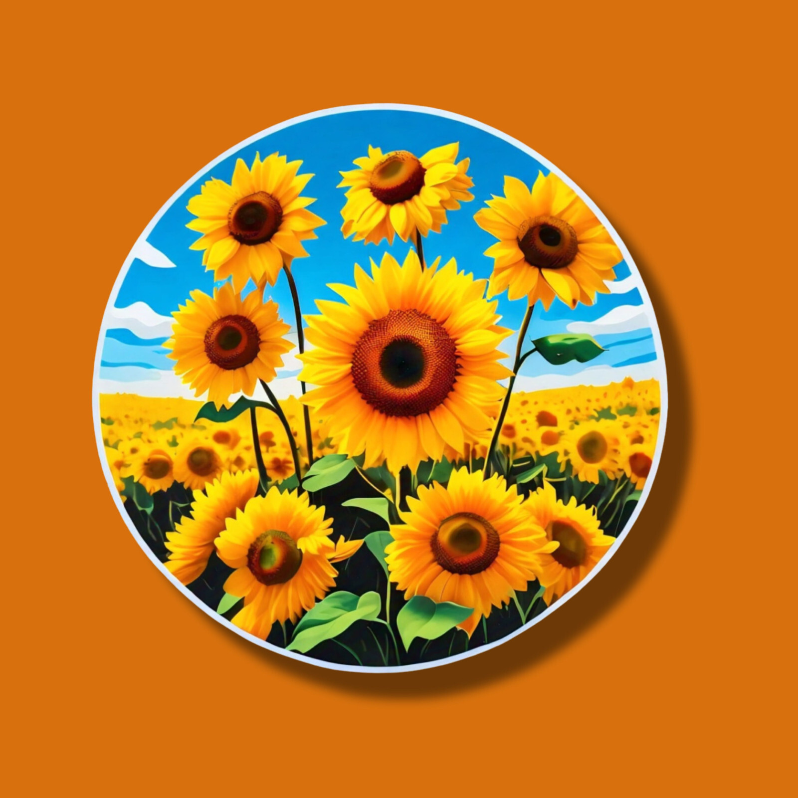 Field of Sunflowers Landscape Garden Countryside 3″ Vinyl Sticker