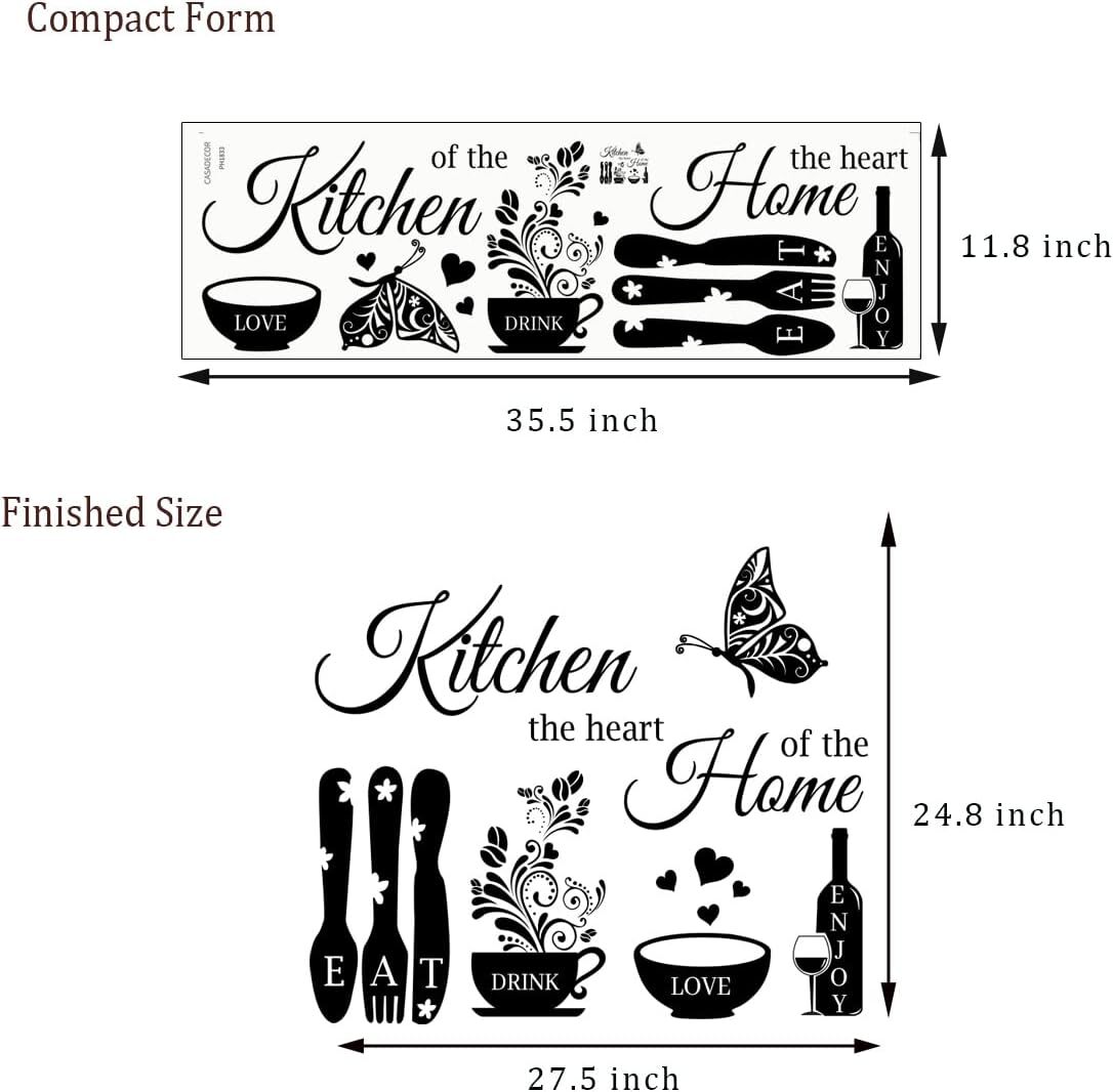 Kitchen Wall Stickers Dining Room Quotes Decals The Kitchen The Heart Home