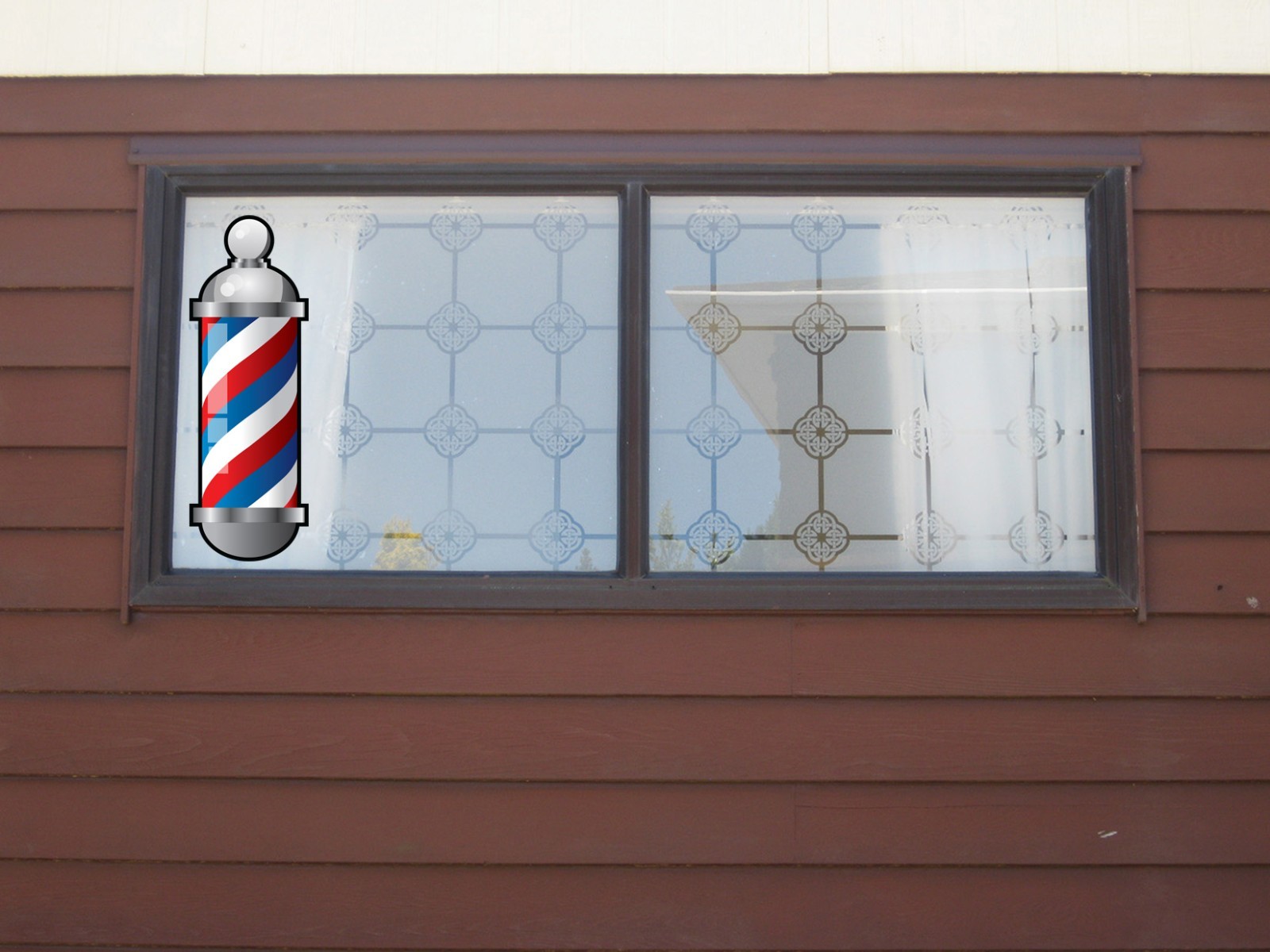 4″ Barber Pole Vinyl Decal | Outdoor Laminated Decal | Self Adhesive Sticker
